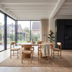 Essgruppe mit 6 Stühle und Esstisch - ø140 cm - Ausziehbar bis 240 cm Wildeiche - FURNHOUSE
