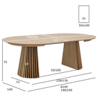 Essgruppe mit 4 Stühle und Esstisch - ø140 cm - Ausziehbar bis 240 cm Wildeiche - FURNHOUSE