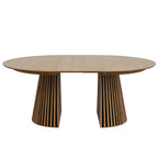Essgruppe mit 4 Stühle und Esstisch - ø140 cm - Ausziehbar bis 240 cm Wildeiche - FURNHOUSE