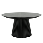 Essgruppe mit 4 Stühle und Esstisch - ø140 cm - Ausziehbar bis 240 cm Schwarz - FURNHOUSE