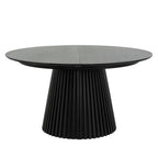 Essgruppe mit 4 Stühle und Esstisch - ø140 cm - Ausziehbar bis 240 cm Schwarz - FURNHOUSE