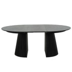 Essgruppe mit 4 Stühle und Esstisch - ø140 cm - Ausziehbar bis 240 cm Schwarz - FURNHOUSE
