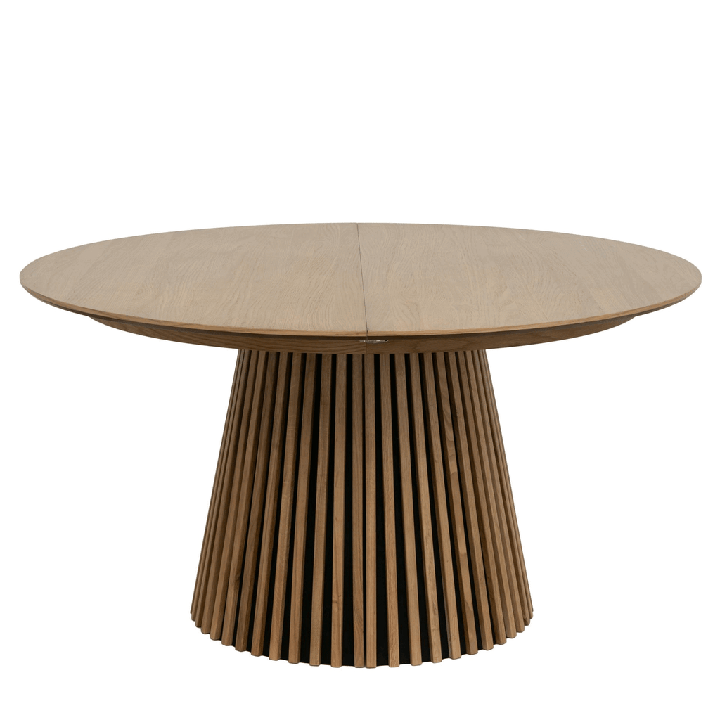 Essgruppe mit 6 Stühle und Esstisch - ø140 cm - Ausziehbar bis 240 cm Wildeiche - FURNHOUSE