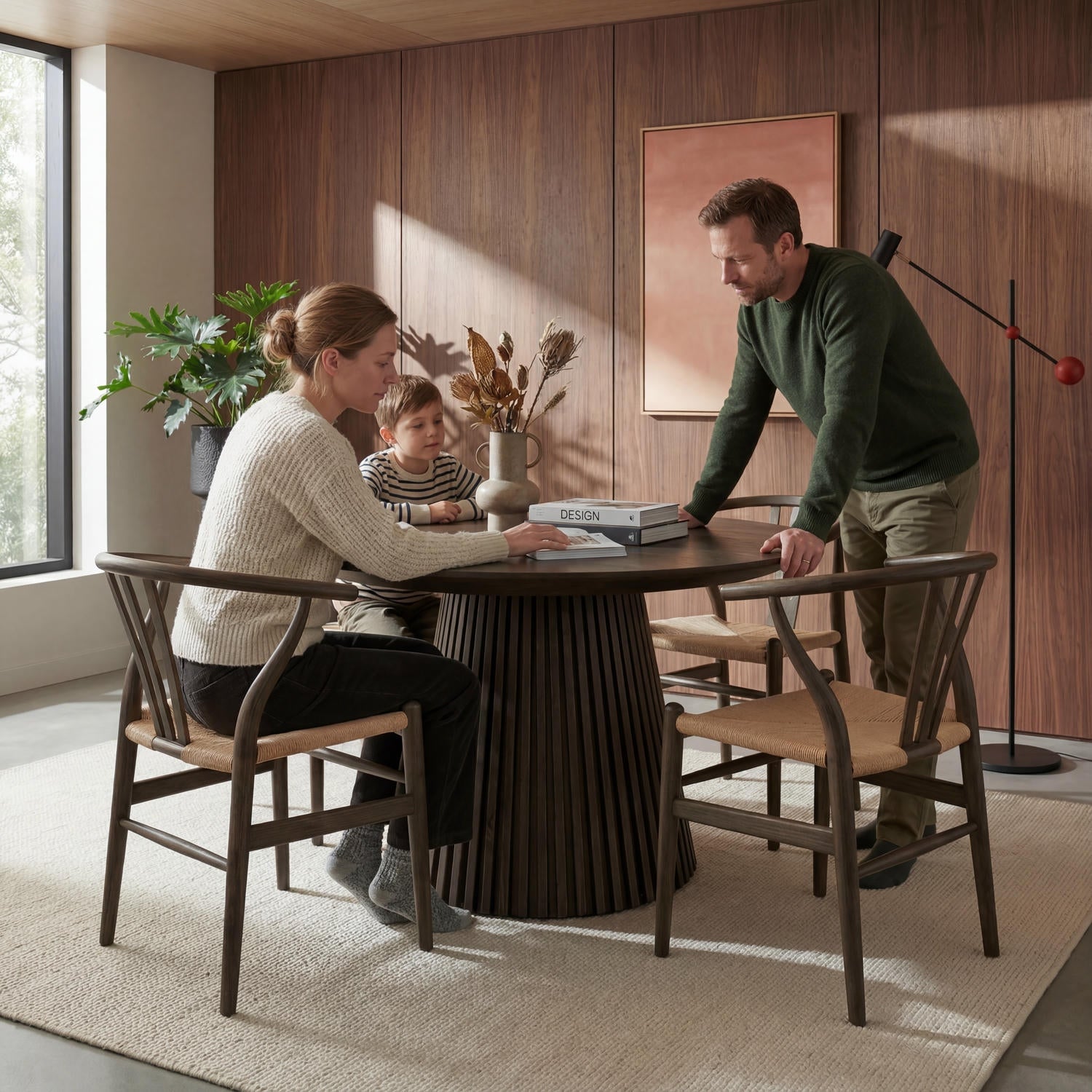 4er Set Esszimmerstühle Nikoline mit Geflechtsitz - Räuchereiche - FURNHOUSE