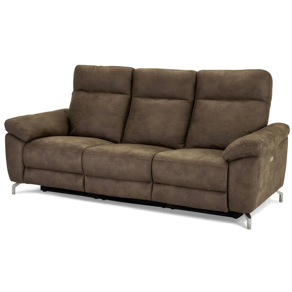 3-Sitzer Elektrisch Relaxsofa Selesta - Braun Stoff - FURNHOUSE