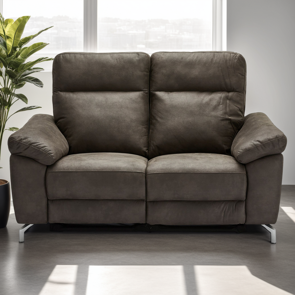 2-Sitzer Elektrisch Relaxsofa Selesta - Braun Stoff - FURNHOUSE