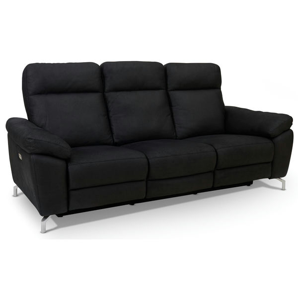 3-Sitzer Elektrisch Relaxsofa Selesta - Schwarz Stoff - FURNHOUSE