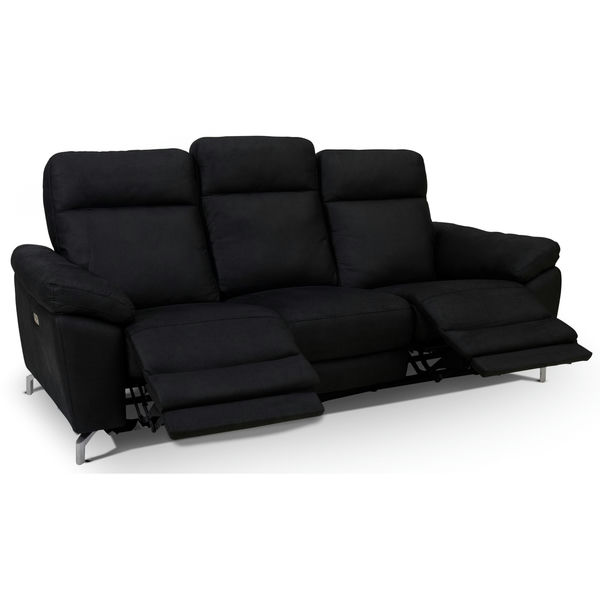 3-Sitzer Elektrisch Relaxsofa Selesta - Schwarz Stoff - FURNHOUSE