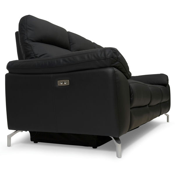 3-Sitzer Elektrisch Relaxsofa Selesta - Schwarz Leder - FURNHOUSE
