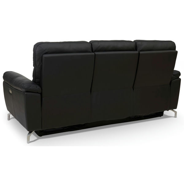 3-Sitzer Elektrisch Relaxsofa Selesta - Schwarz Leder - FURNHOUSE
