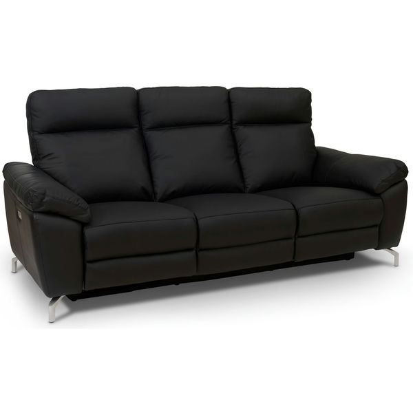 3-Sitzer Elektrisch Relaxsofa Selesta - Schwarz Leder - FURNHOUSE