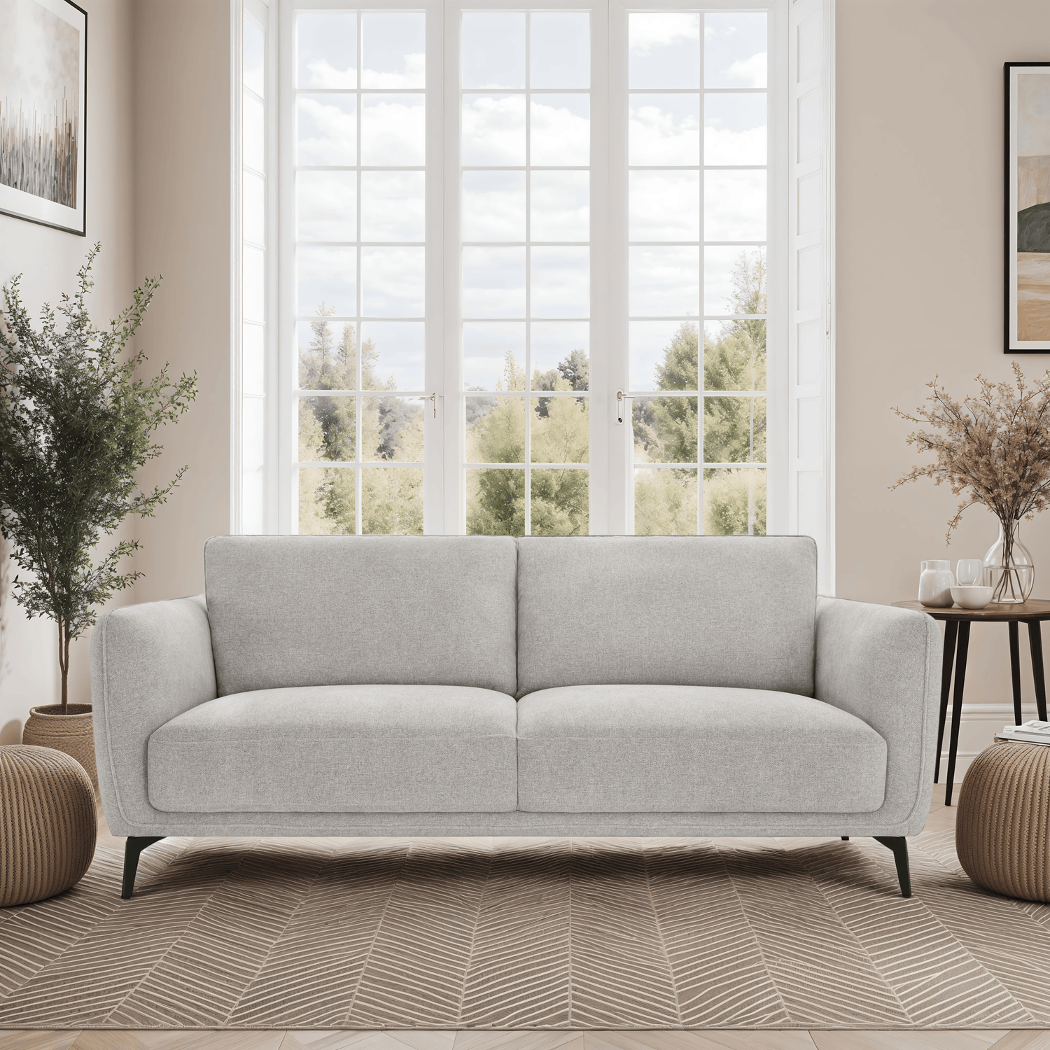 Selena 3-Sitzer Sofa - Stoffbezug Grau