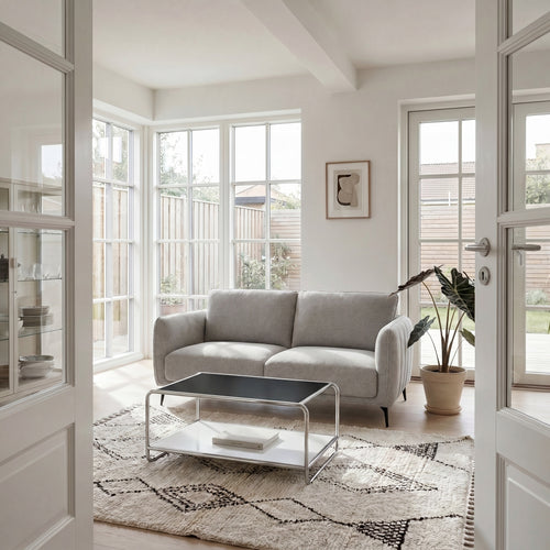 3-Sitzer Sofa - Stoffbezug Grau - FURNHOUSE