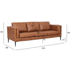 3-Sitzer Ledersofa - Echtleder Cognac Braun - FURNHOUSE