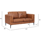 Couchgarnitur 3+2 Valencia - Echtleder Cognacbraun, 220 + 157 cm - FURNHOUSE