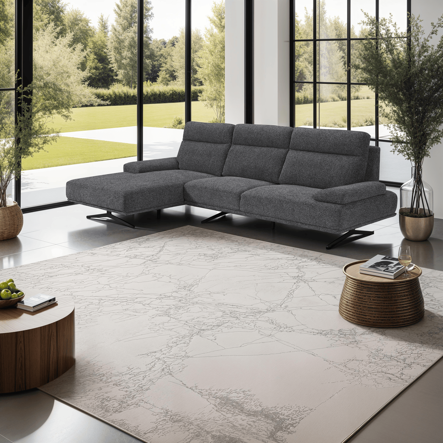 4-Sitzer Ecksofa Links Seattle Grau - FURNHOUSE