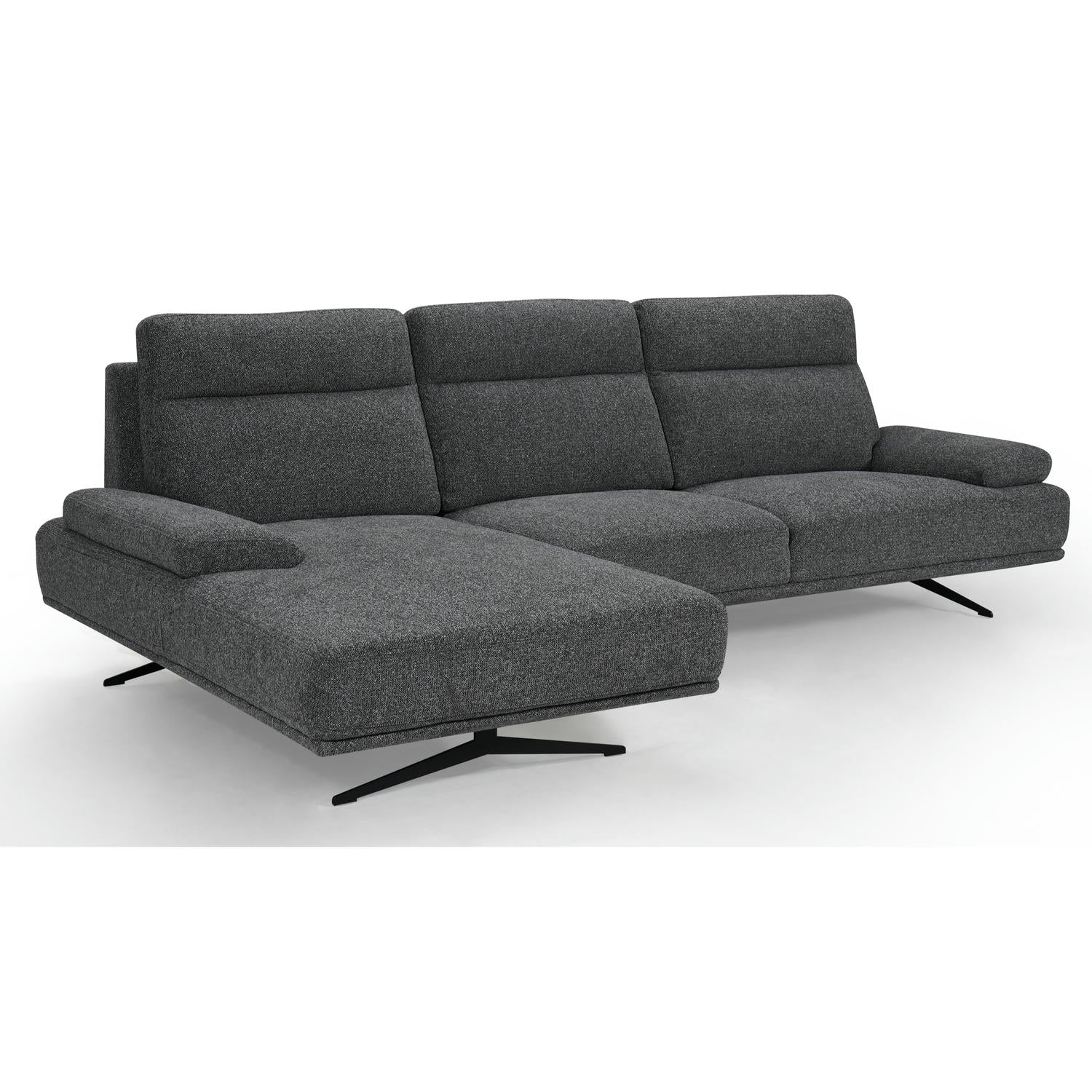 Seattle L-Form Ecksofa Links - Stoffbezug Grau