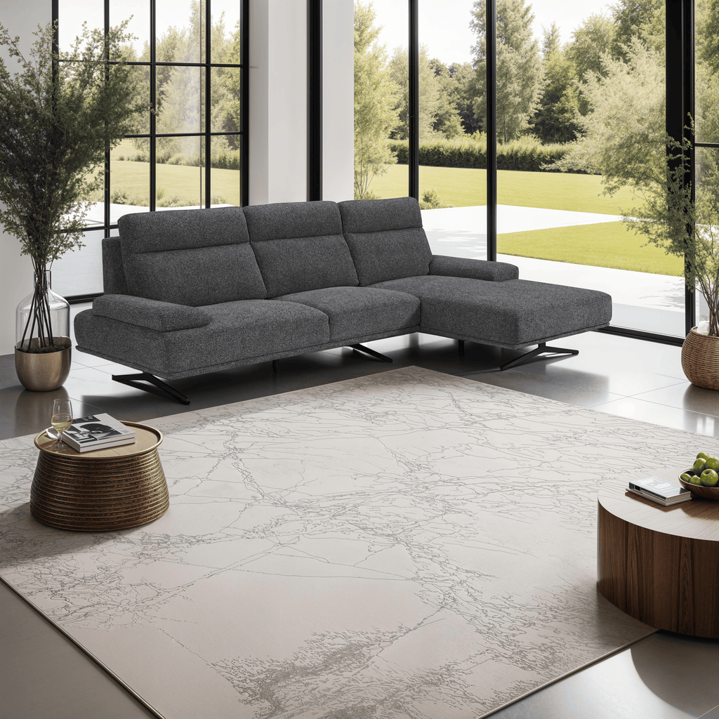 4-Sitzer Ecksofa Rechts Seattle Grau - FURNHOUSE