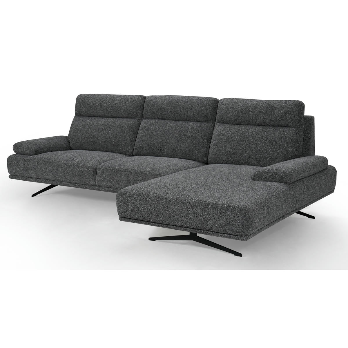 4-Sitzer Ecksofa Rechts Seattle Grau - FURNHOUSE