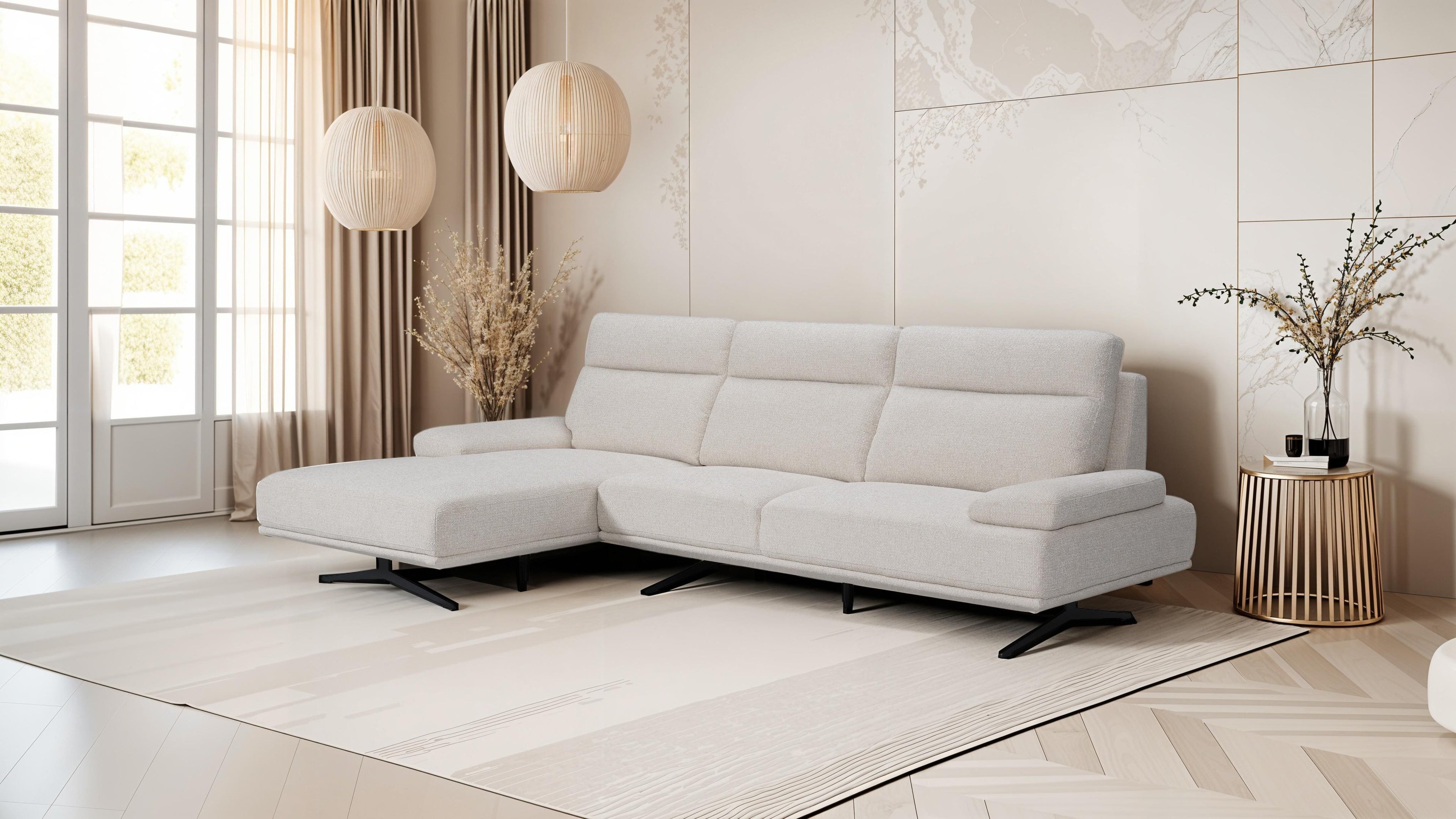 4-Sitzer Ecksofa Links Seattle Beige - FURNHOUSE