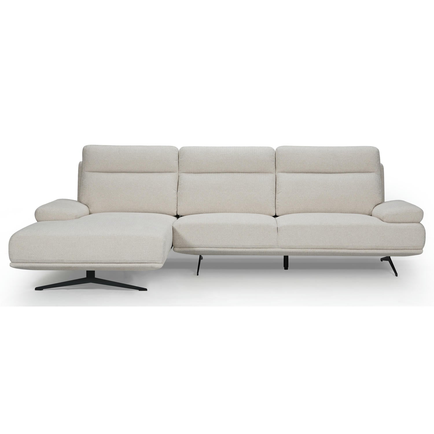 Seattle L-Form Ecksofa Links - Stoffbezug Creme Weiß