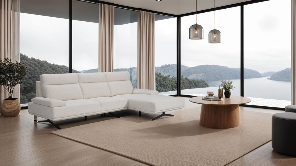 4-Sitzer Ecksofa Rechts Seattle Beige - FURNHOUSE