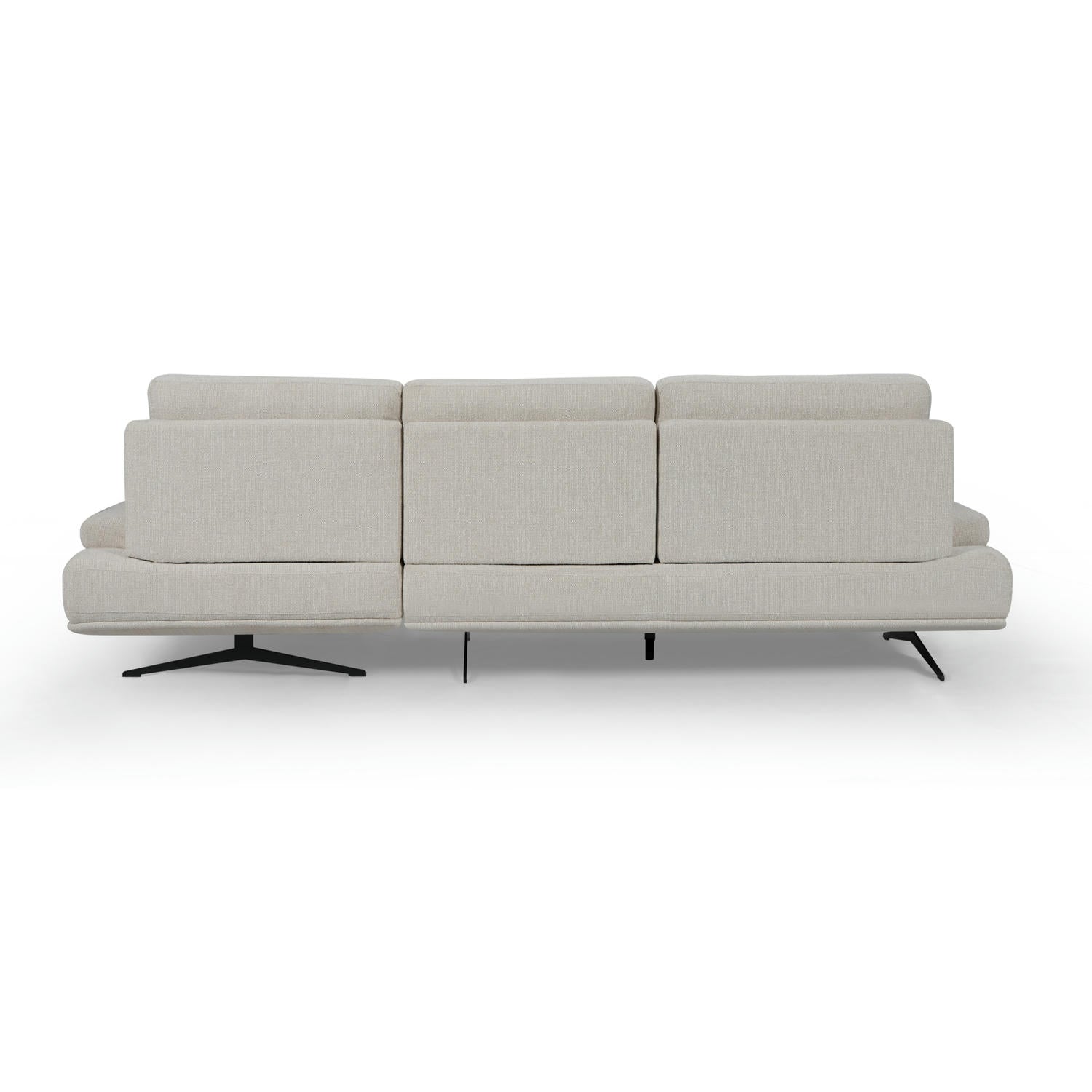 Seattle L-Form Ecksofa Rechts - Stoffbezug Creme Weiß