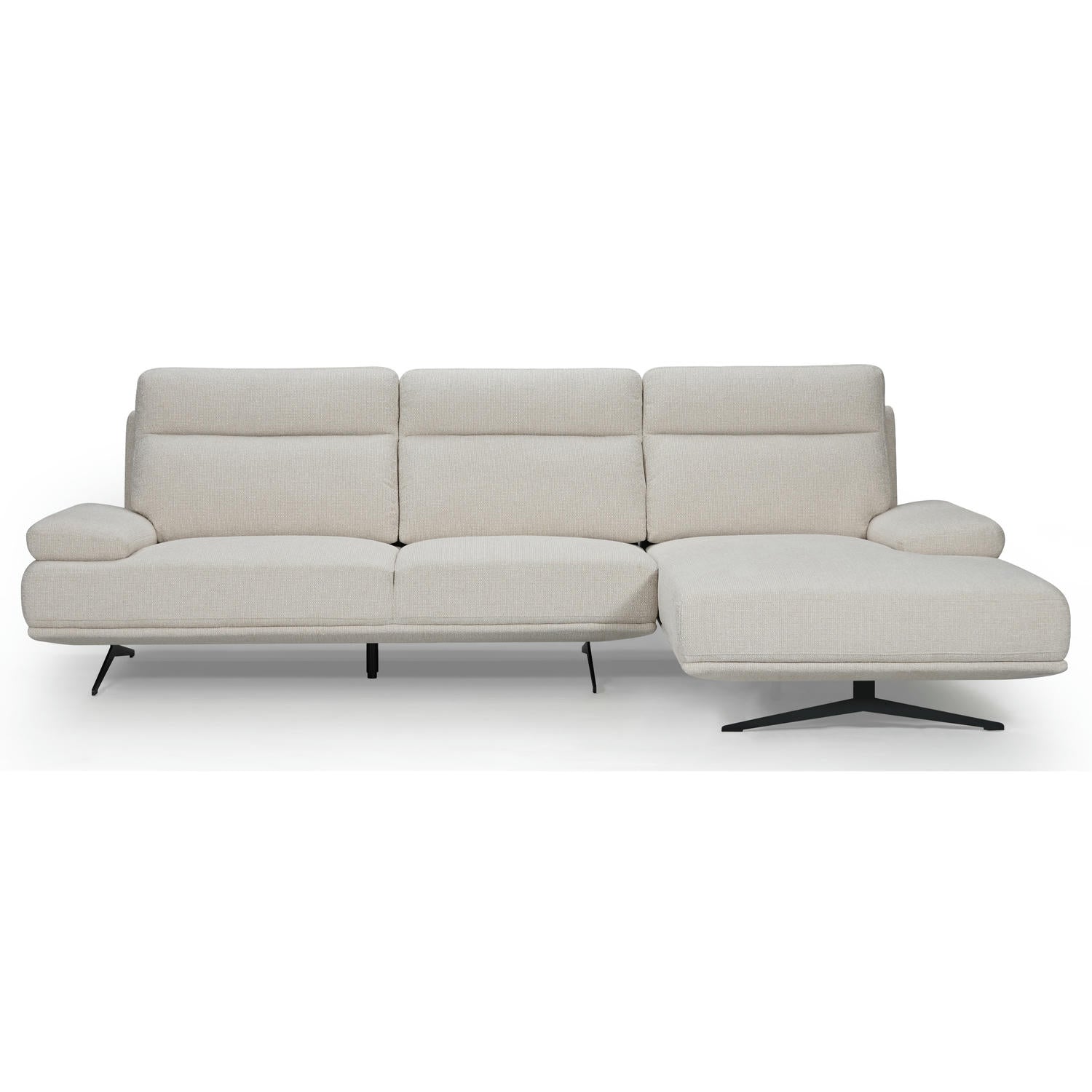 Seattle L-Form Ecksofa Rechts - Stoffbezug Creme Weiß