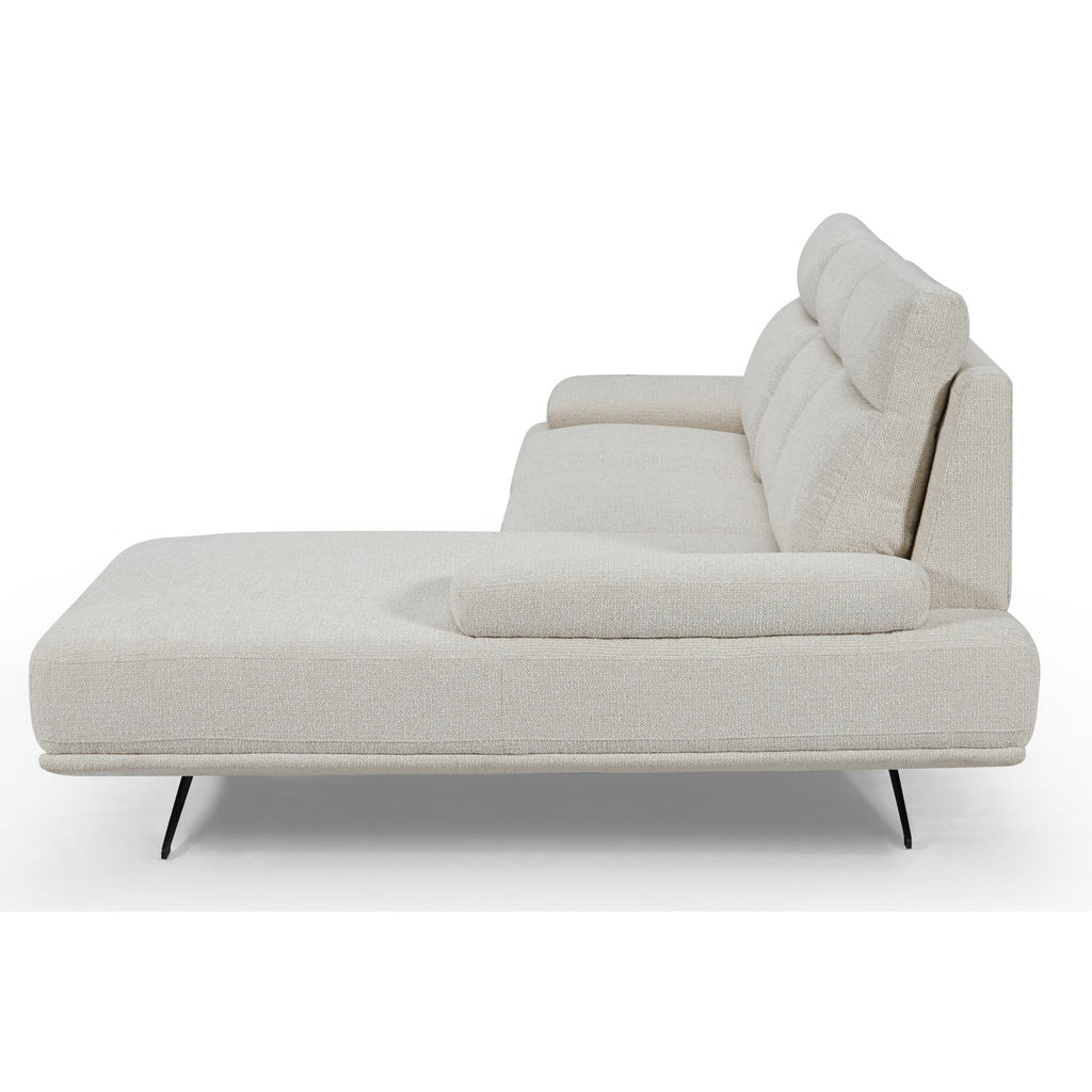 Seattle L-Form Ecksofa Rechts - Stoffbezug Creme Weiß