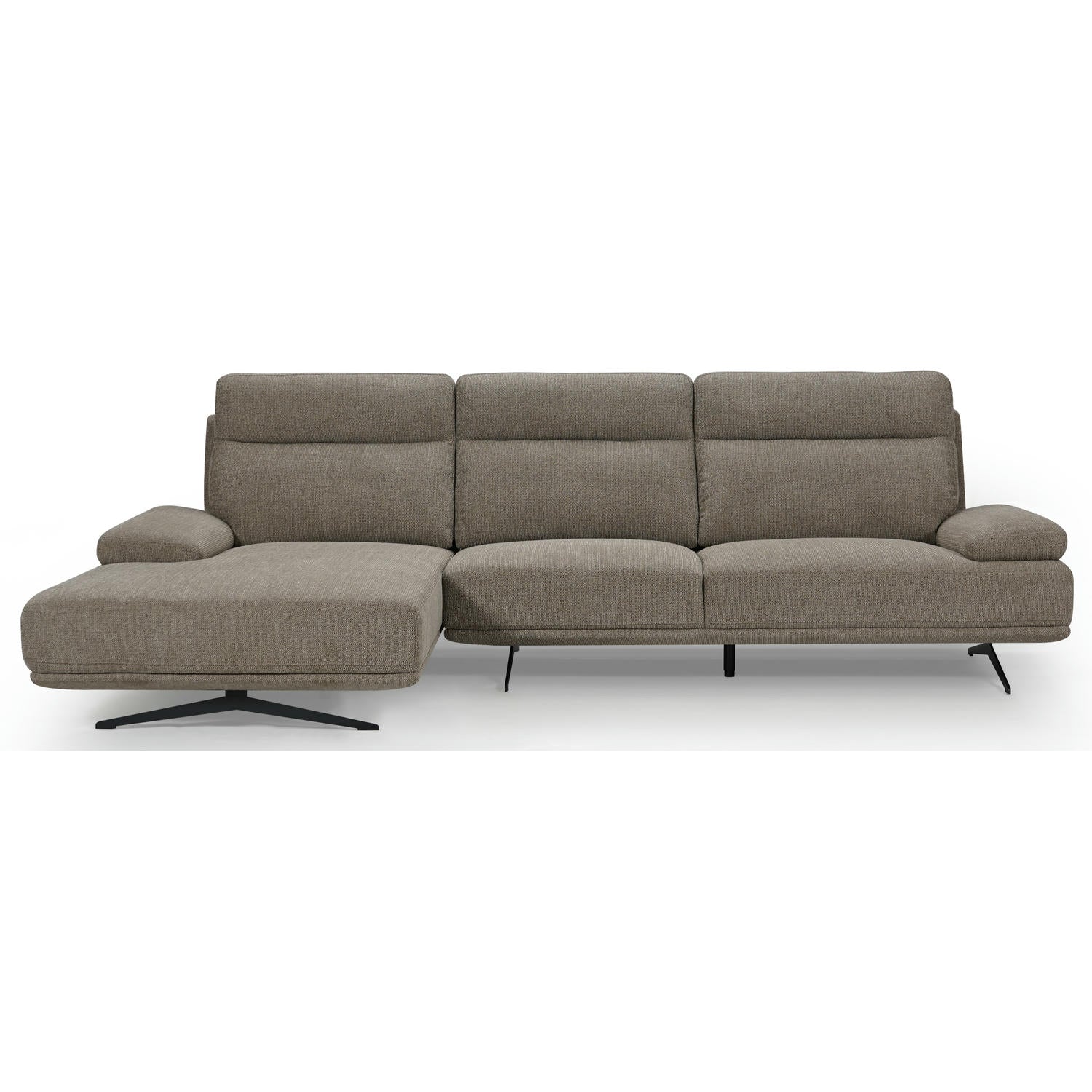 Seattle L-Form Ecksofa Links - Stoffbezug Braun