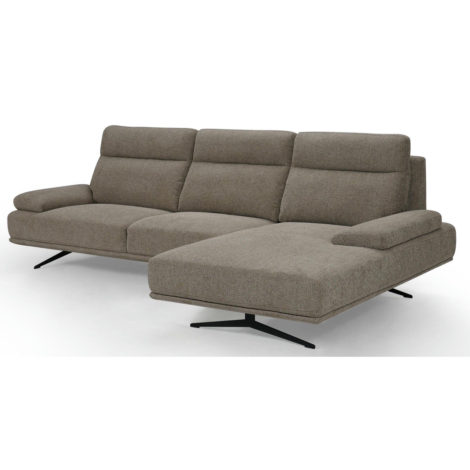 Seattle L-Form Ecksofa Rechts - Stoffbezug Braun