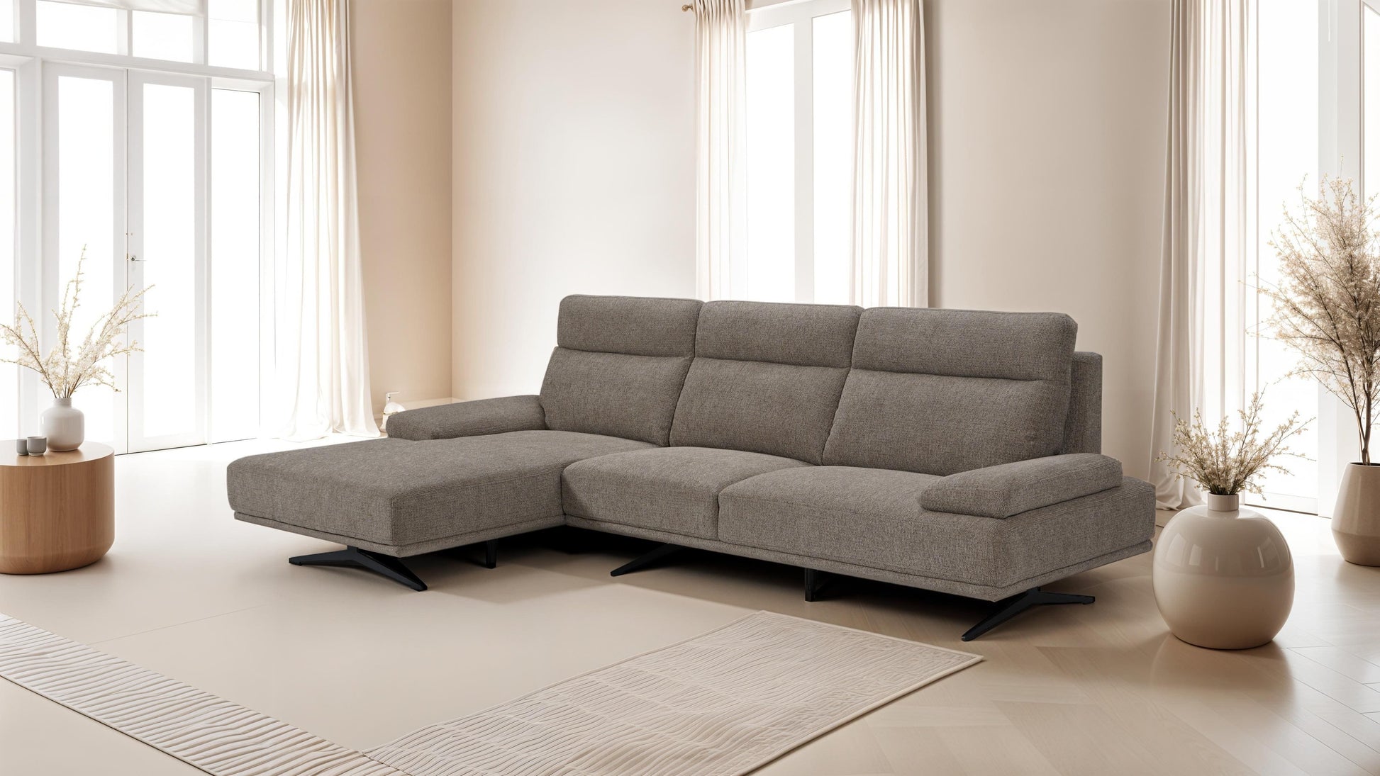 4-Sitzer Ecksofa Links Seattle Braun - FURNHOUSE