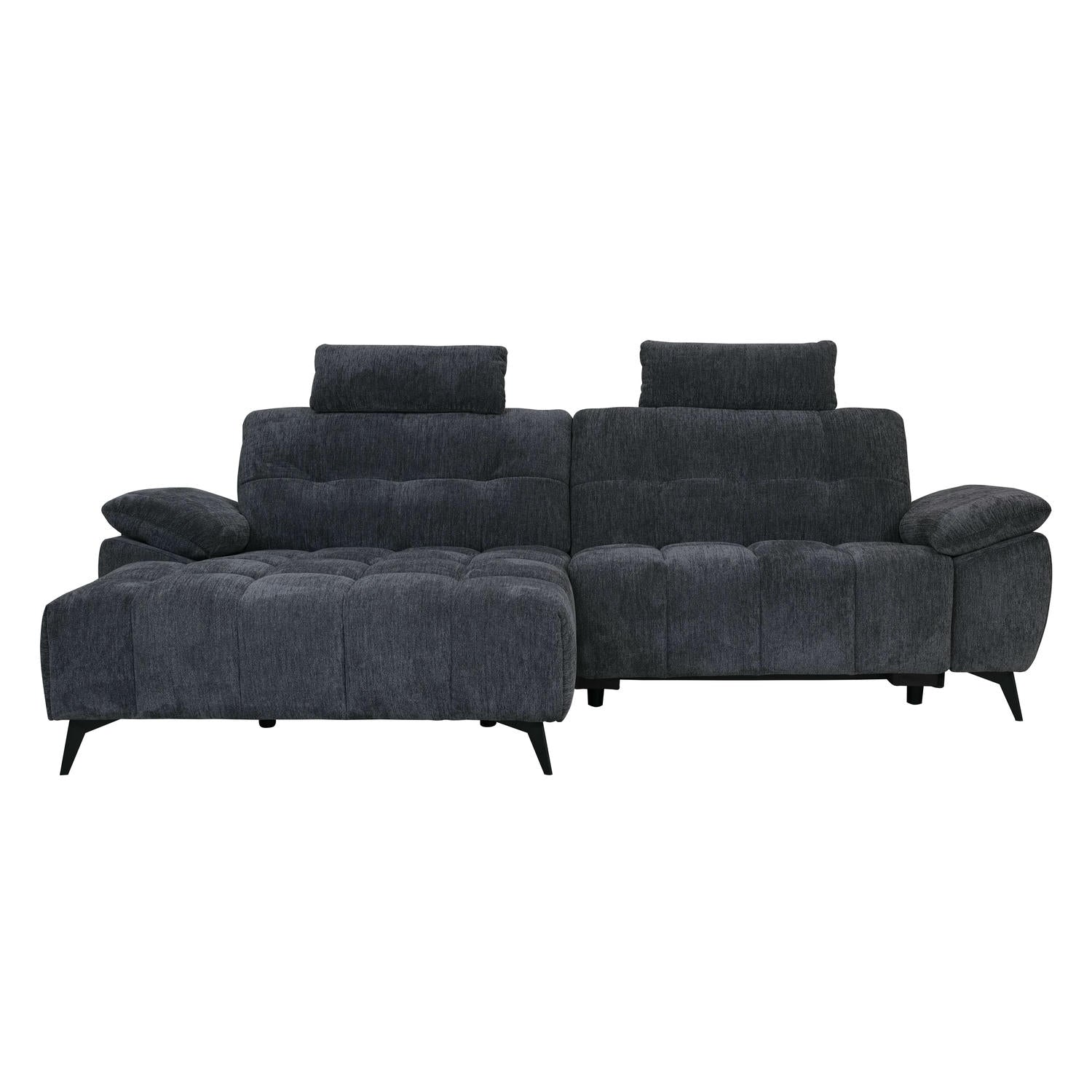 Colorado L-Form Ecksofa Links – mit Elektrische Relaxfunktion, USB - Stoffbezug Grau
