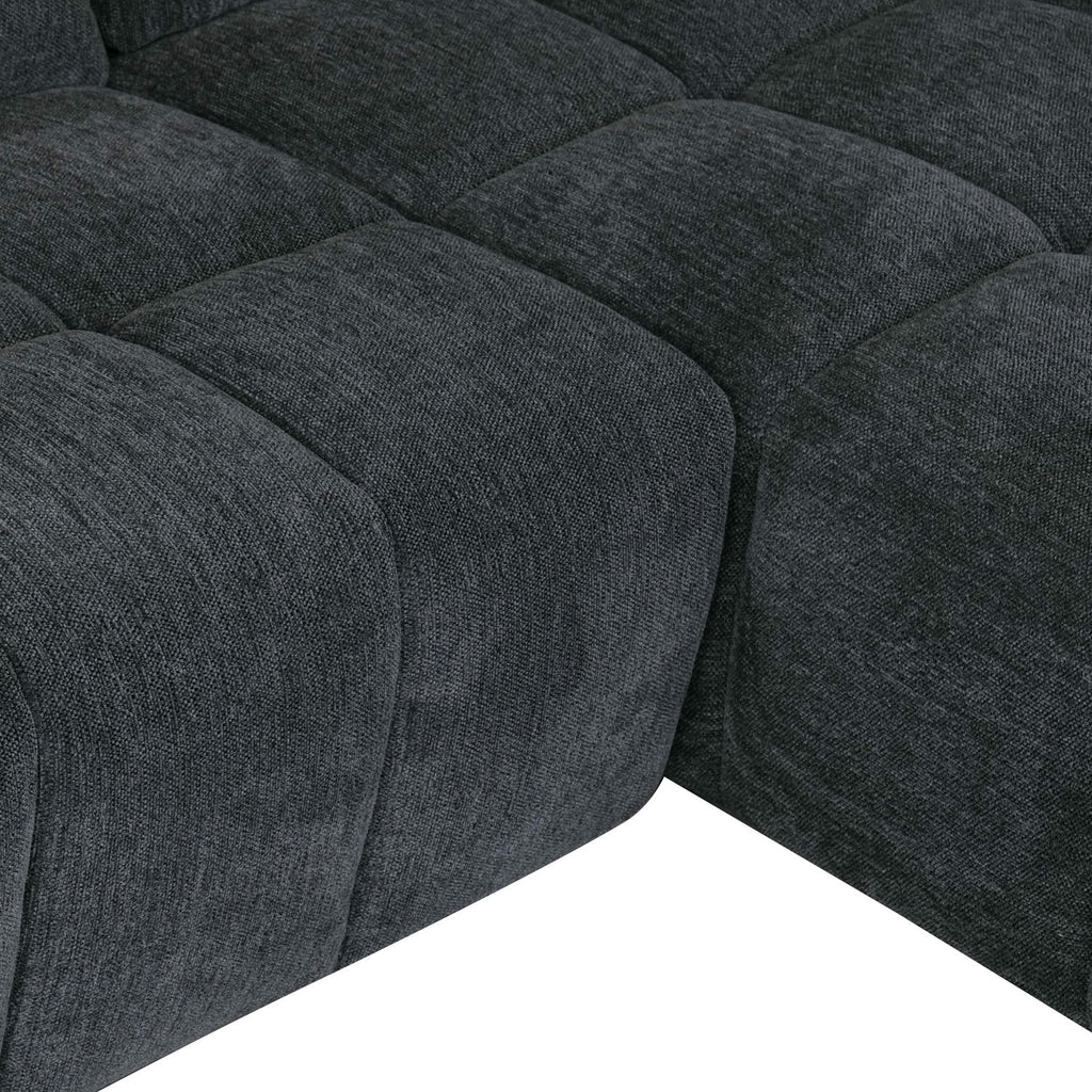 Colorado L-Form Ecksofa Rechts – mit Elektrische Relaxfunktion, USB - Stoffbezug Grau