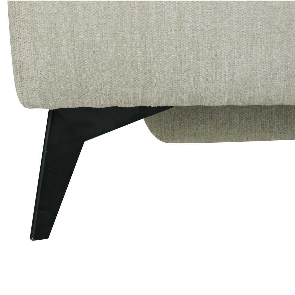 Colorado L-Form Ecksofa Links – mit Elektrische Relaxfunktion, USB - Stoffbezug Creme Beige