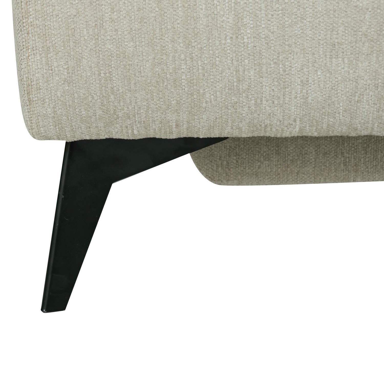 Colorado L-Form Ecksofa Rechts – mit Elektrische Relaxfunktion, USB - Stoffbezug Creme Weiß