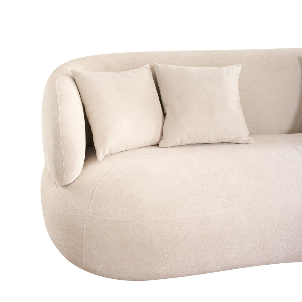 New York 3-Sitzer Sofa mit Kissen - Stoffbezug Creme Beige