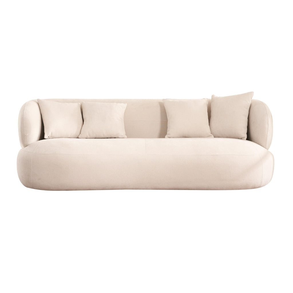 New York 3-Sitzer Sofa mit Kissen - Stoffbezug Creme Beige