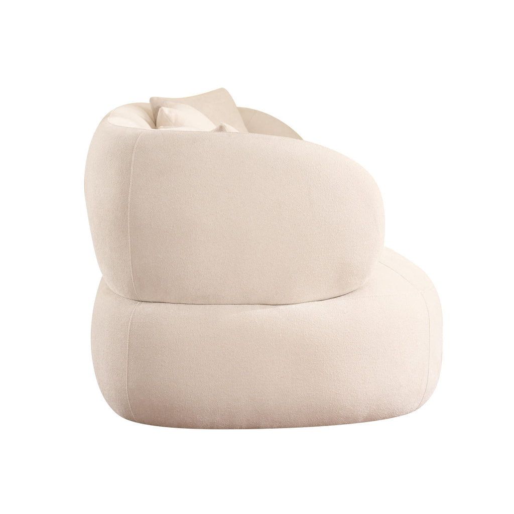 New York 3-Sitzer Sofa mit Kissen - Stoffbezug Creme Beige