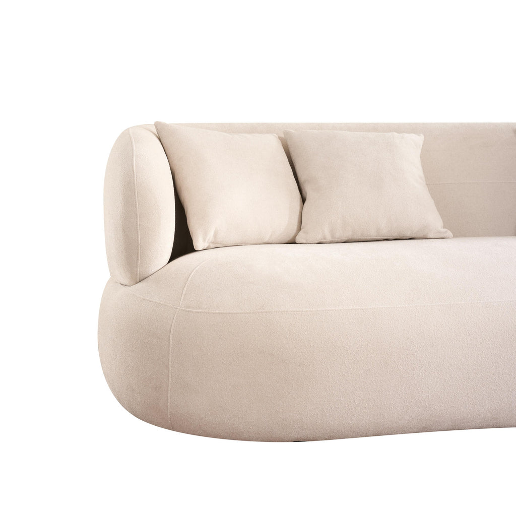 New York 3-Sitzer Sofa mit Kissen - Stoffbezug Creme Beige