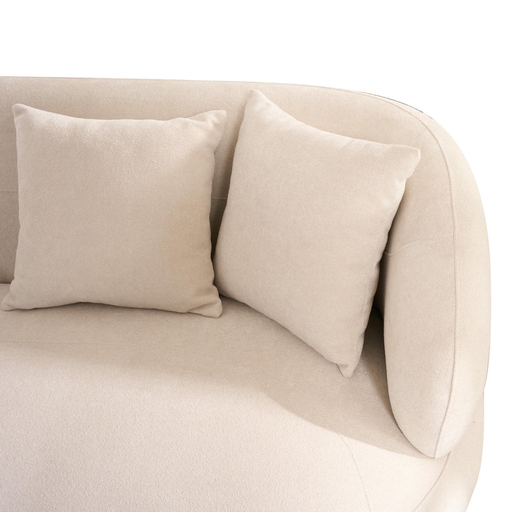 New York 3-Sitzer Sofa mit Kissen - Stoffbezug Creme Beige