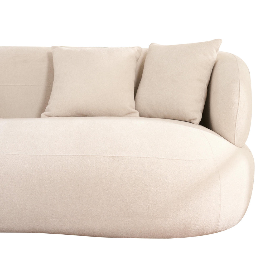 New York 3-Sitzer Sofa mit Kissen - Stoffbezug Creme Beige