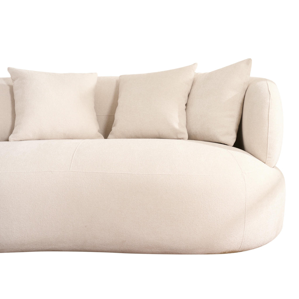 New York 2-Sitzer Sofa mit Kissen - Stoffbezug Creme Beige