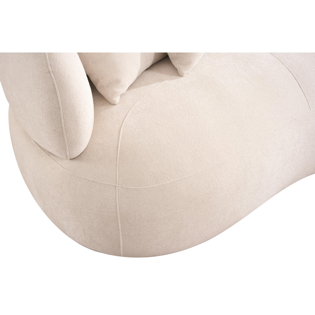 New York 2-Sitzer Sofa mit Kissen - Stoffbezug Creme Beige