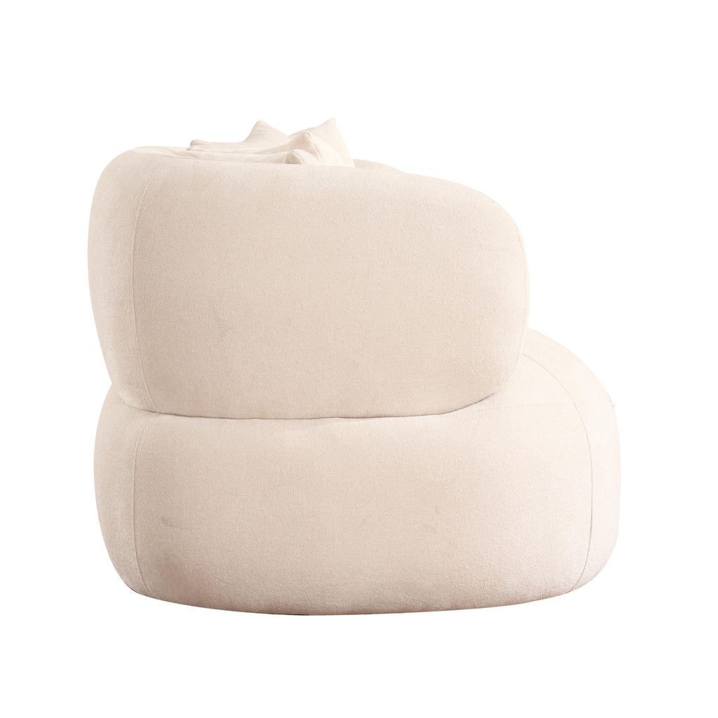 New York 2-Sitzer Sofa mit Kissen - Stoffbezug Creme Beige