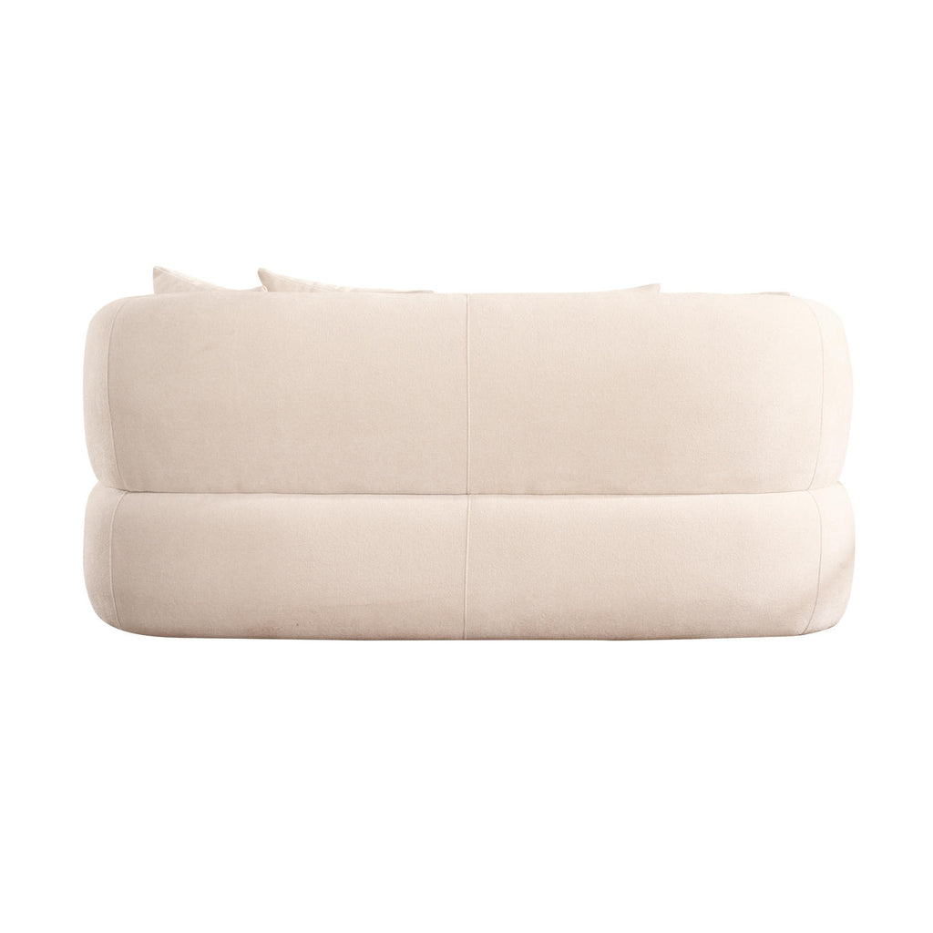 New York 2-Sitzer Sofa mit Kissen - Stoffbezug Creme Beige