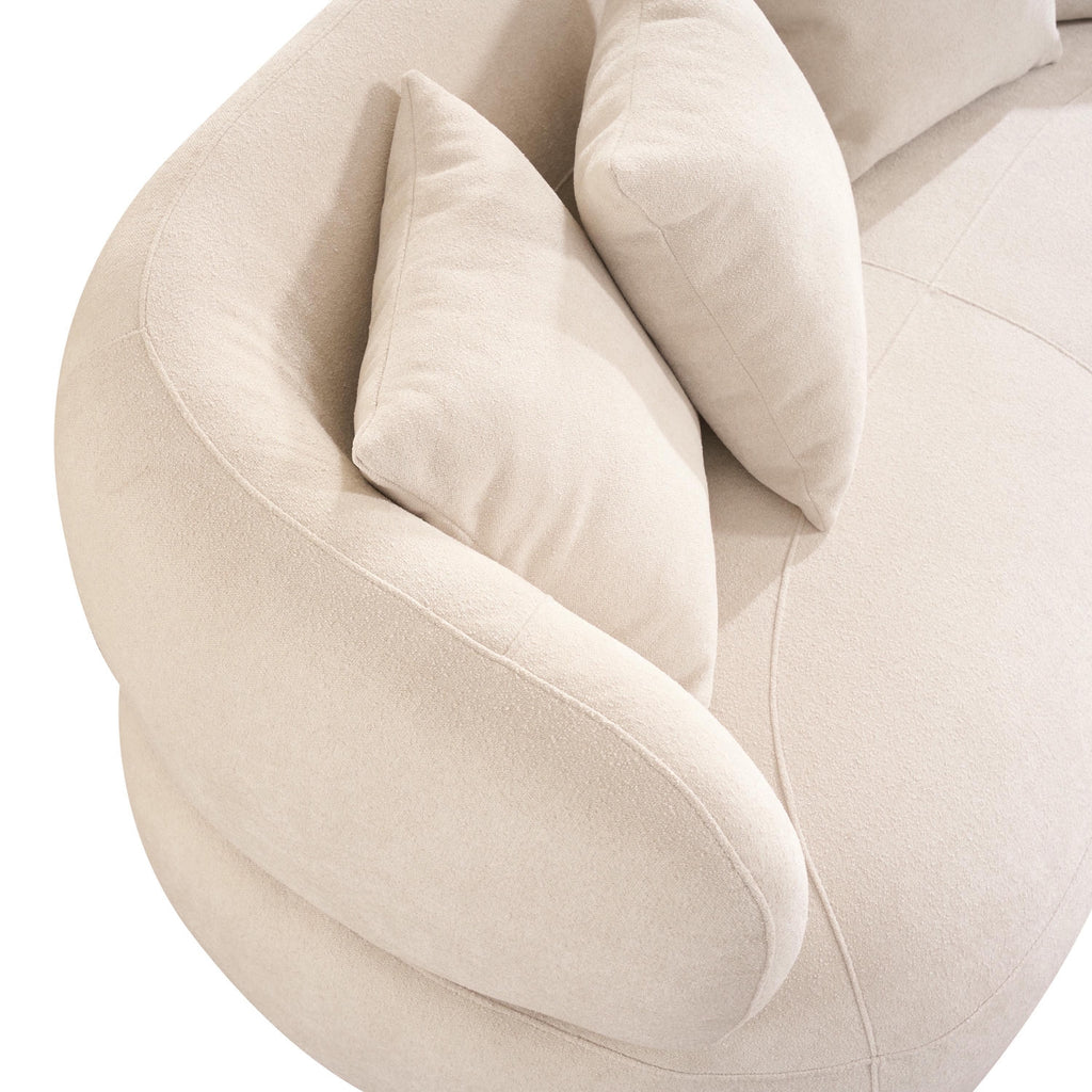 New York 2-Sitzer Sofa mit Kissen - Stoffbezug Creme Beige
