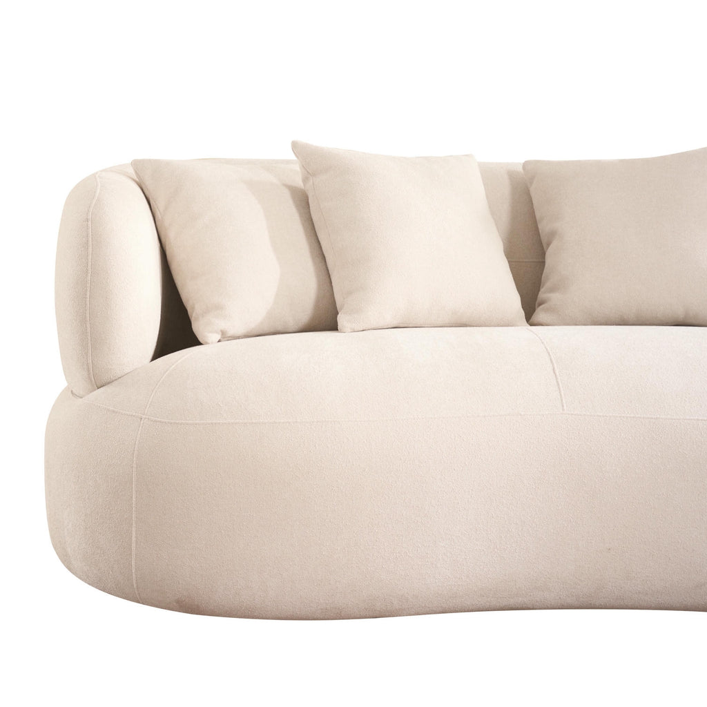 New York 2-Sitzer Sofa mit Kissen - Stoffbezug Creme Beige
