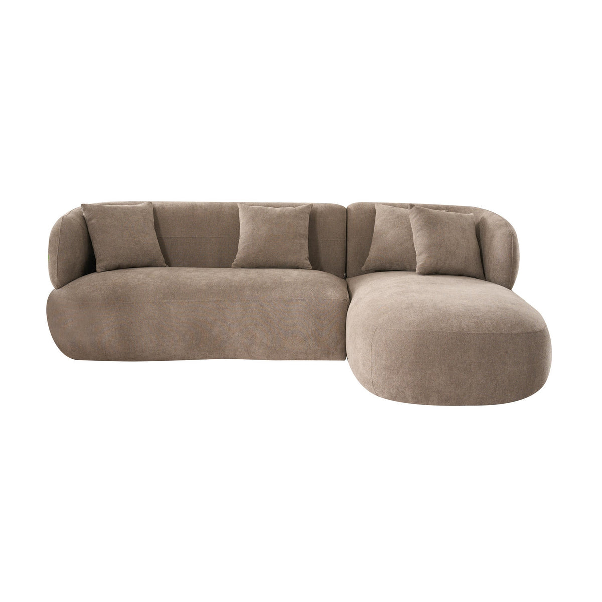 New York L-Form Ecksofa Rechts - Stoffbezug Braun Beige