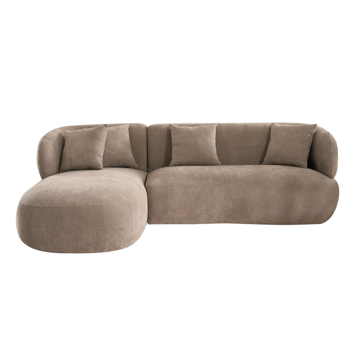 New York L-Form Ecksofa Links - Stoffbezug Braun Beige
